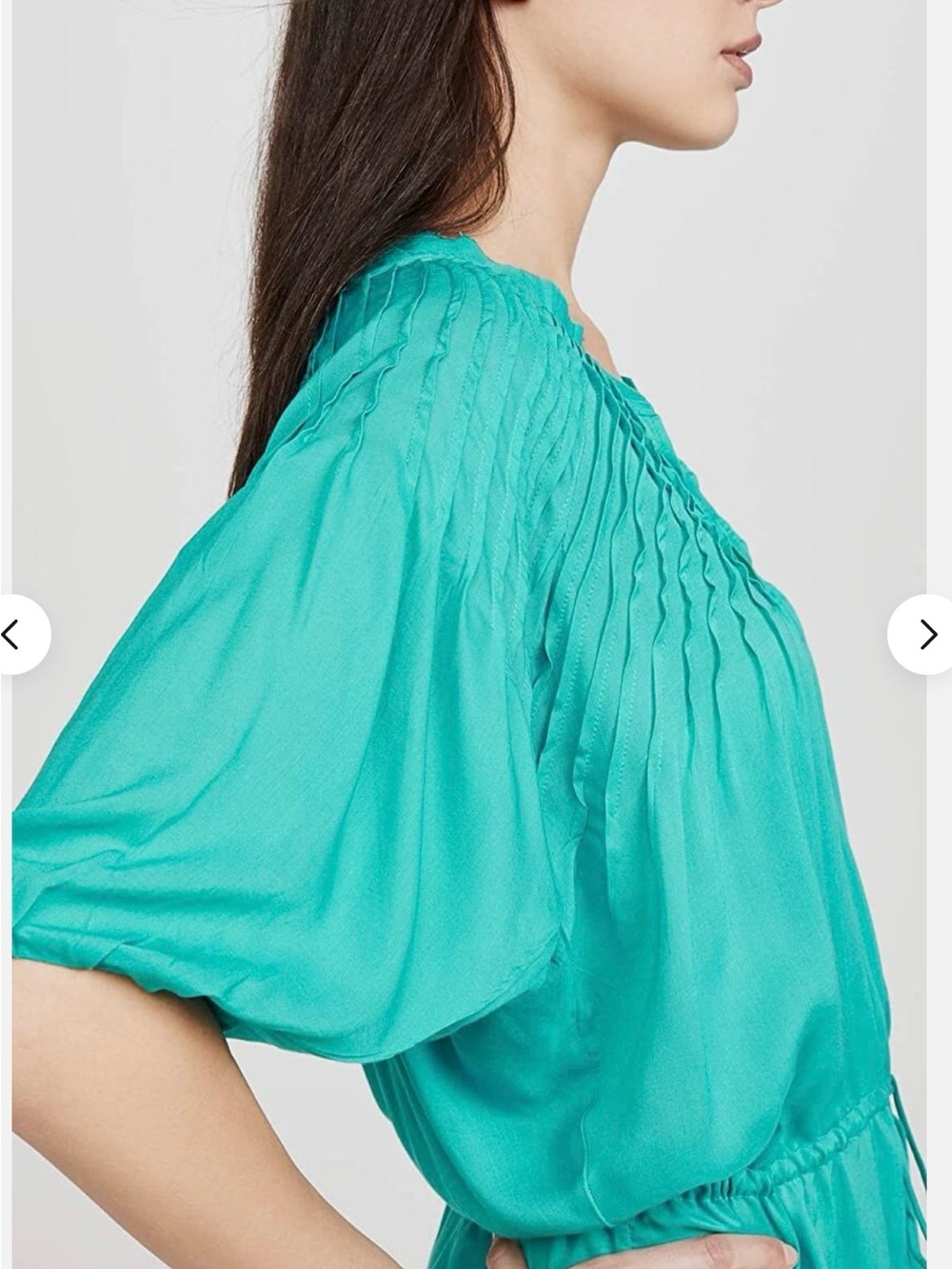 Relaxed Teal Swim Coverup with Drawstring Waist - Picture 3 of 12